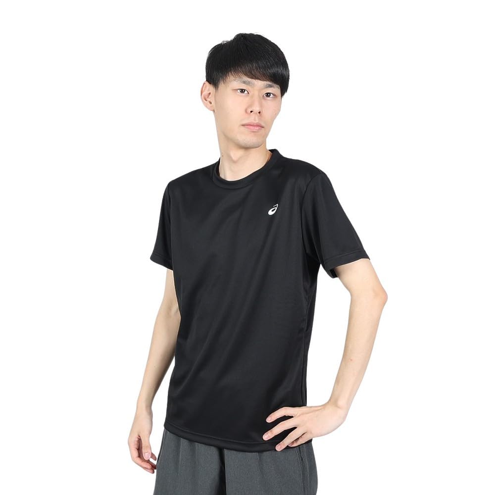 asics アシックス ユニフォーム ゲームシャツ Tシャツ shirt L黒 ゲームシャツHS | ブラックXホワイト | メンズ Tシャツ